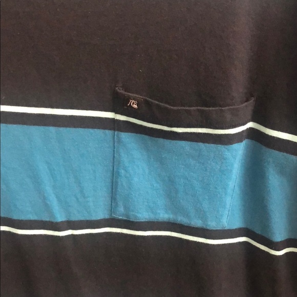 Quiksilver Blue Short Sleeve Tee Vibrant Stripes - Picture 3 of 8